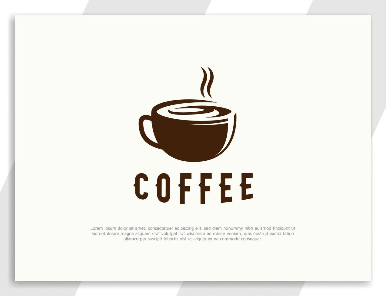 minimalistische warme koffie logo ontwerpsjabloon vector