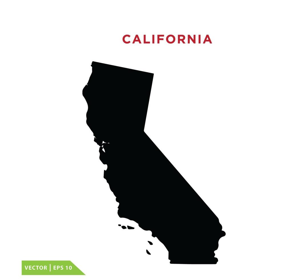 Californië kaart pictogram vector ontwerpsjabloon