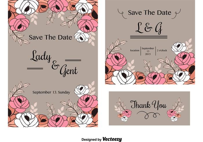 Uitnodigingskaarten voor bruiloften vector