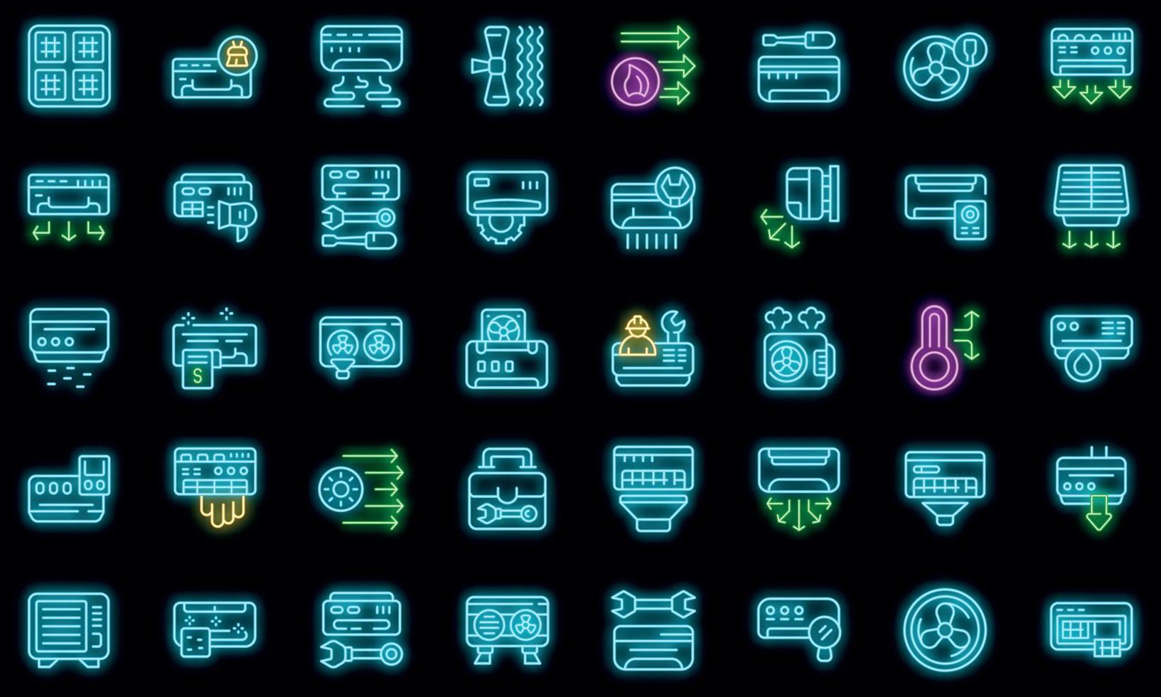 reparatie airconditioner pictogram, Kaderstijl vector