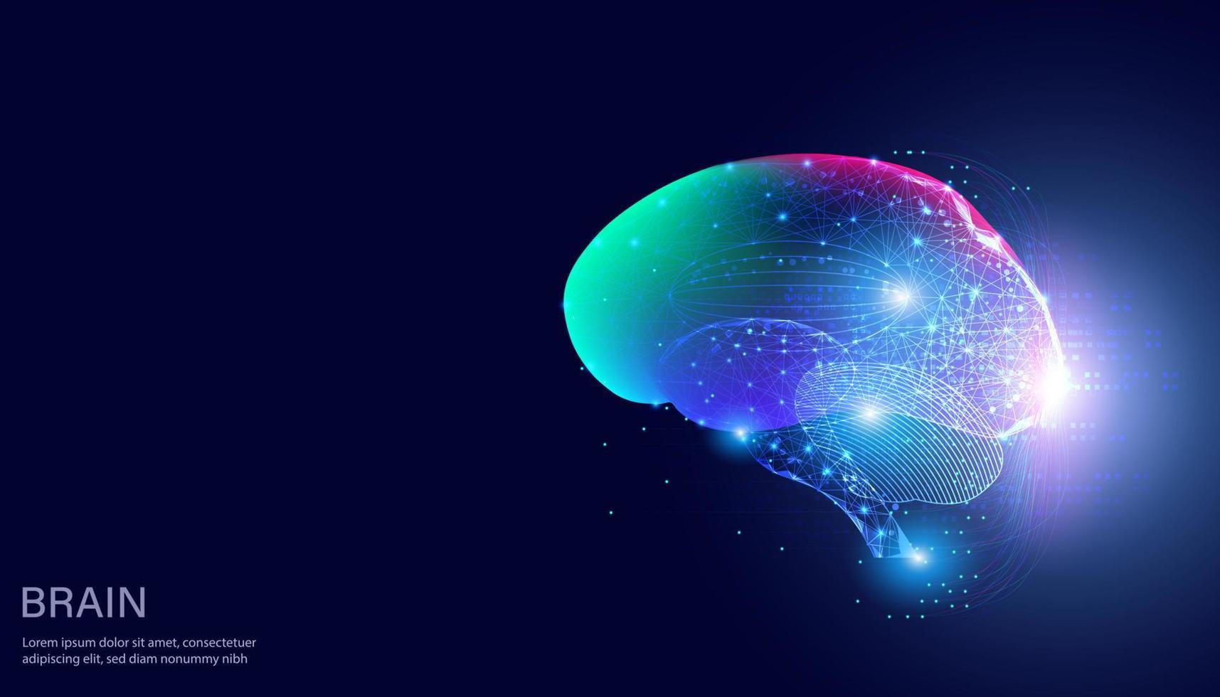 abstracte hersenen werken elektrocardiogram concept van het zenuwstelsel werk is verbonden, iq, intelligentie, kunstmatige intelligentie, hersensimulatie. op hi-tech blauwe toekomstige achtergrond vector