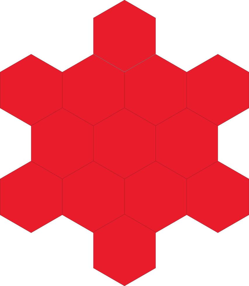 honingraat ontwerp met rode ster vector