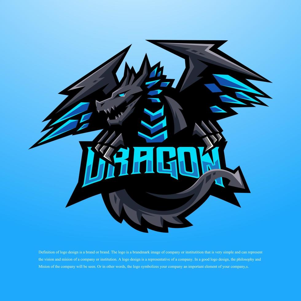 draak mascotte logo ontwerp illustratie vector