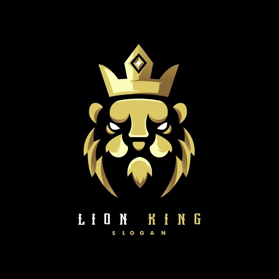 leeuwenkoning logo ontwerp illustratie vector