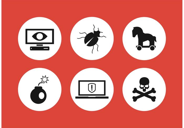 Computer Threat Icons vector