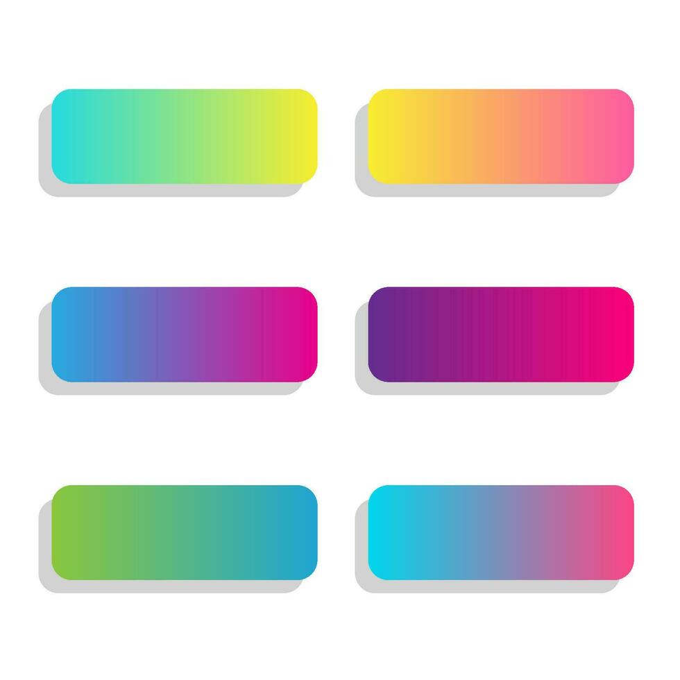 kleurrijke kleurverloopset met zes opties. vector illustratie