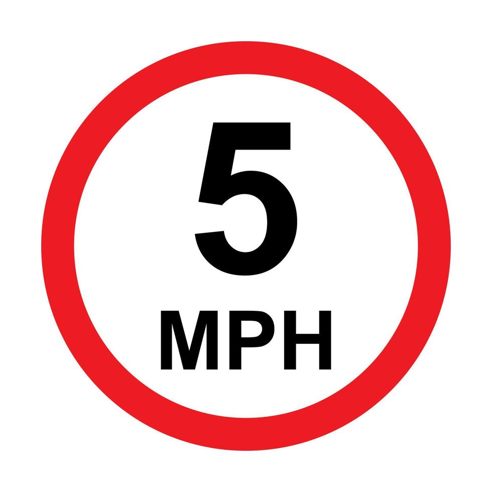 5 mph verkeersbord pictogram vector voor grafisch ontwerp, logo, website, sociale media, mobiele app, ui illustratie