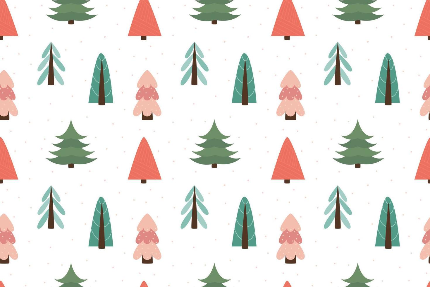 winter forest Scandinavische naadloze patroon. nieuwjaar, kerstmis, feestdagen. gestileerde boom om af te drukken, papier, ontwerp, stof, decor, cadeaupapier, achtergrond. veelzijdig ontwerp. vectorillustratie, doodle vector