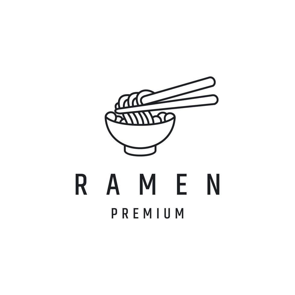 ramen logo-ontwerp met lijntekeningen op witte backround vector