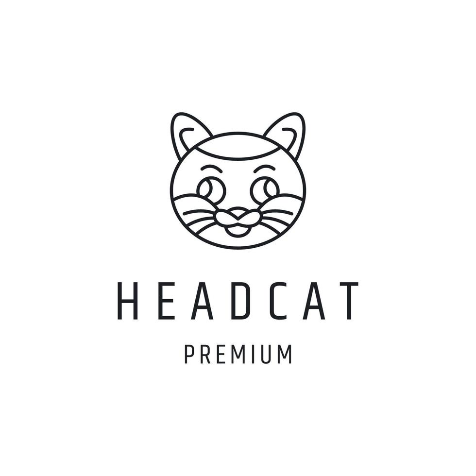 hoofd kat logo pictogram platte ontwerpsjabloon vector