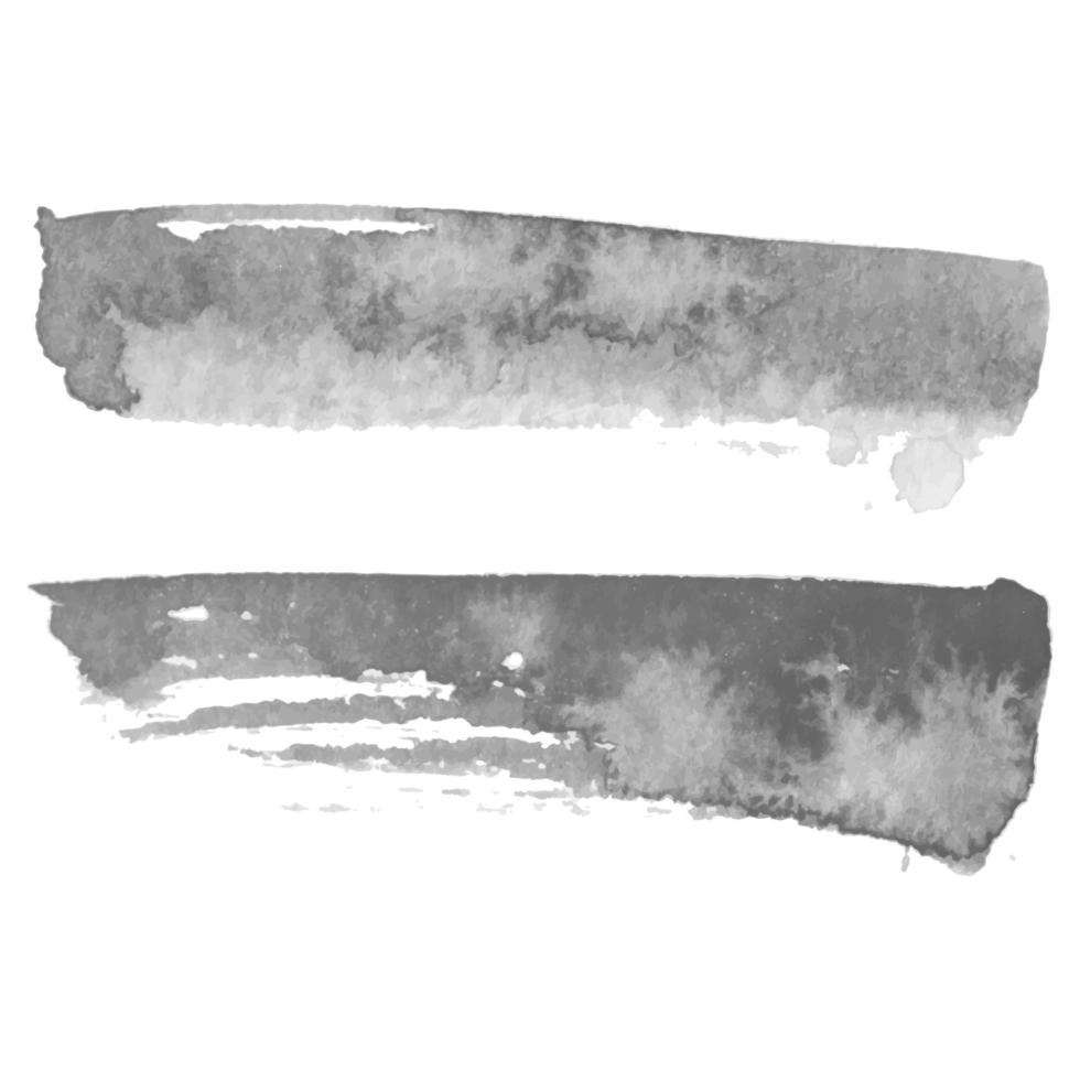 grijstinten vector papier banners etiketten tags met penseelstreek handgeschilderde aquarel vlekken achtergrond.