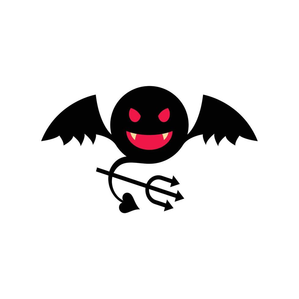 schattig duivel vector logo. zwarte demonen vector.