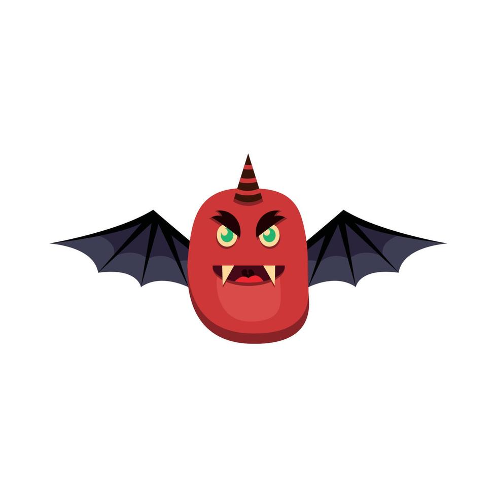 schattig demonen karakter logo. rode demonen vector. vector