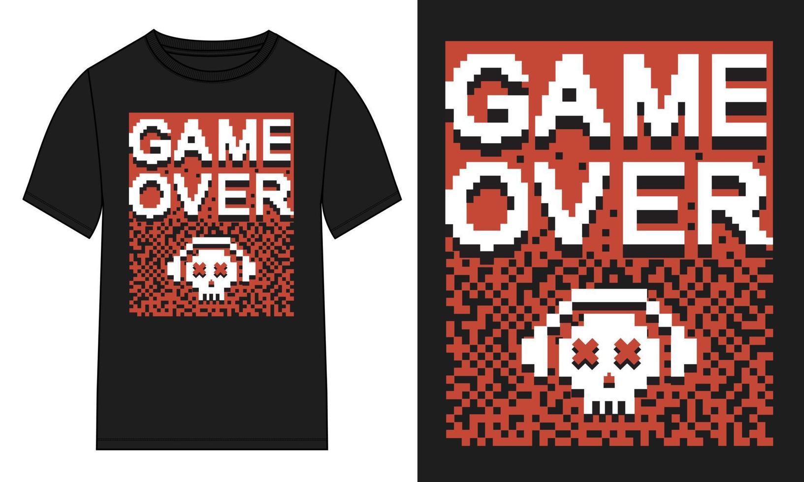 game over typografie t-shirt borst print vector illustratie ontwerp klaar om af te drukken op aanvraag.