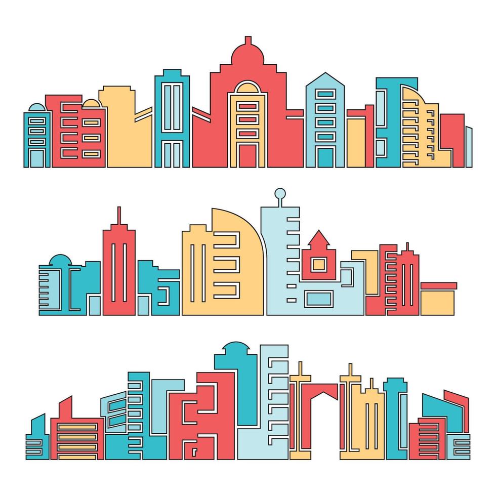 stadsgezicht en skyline gebouw illustratie vector