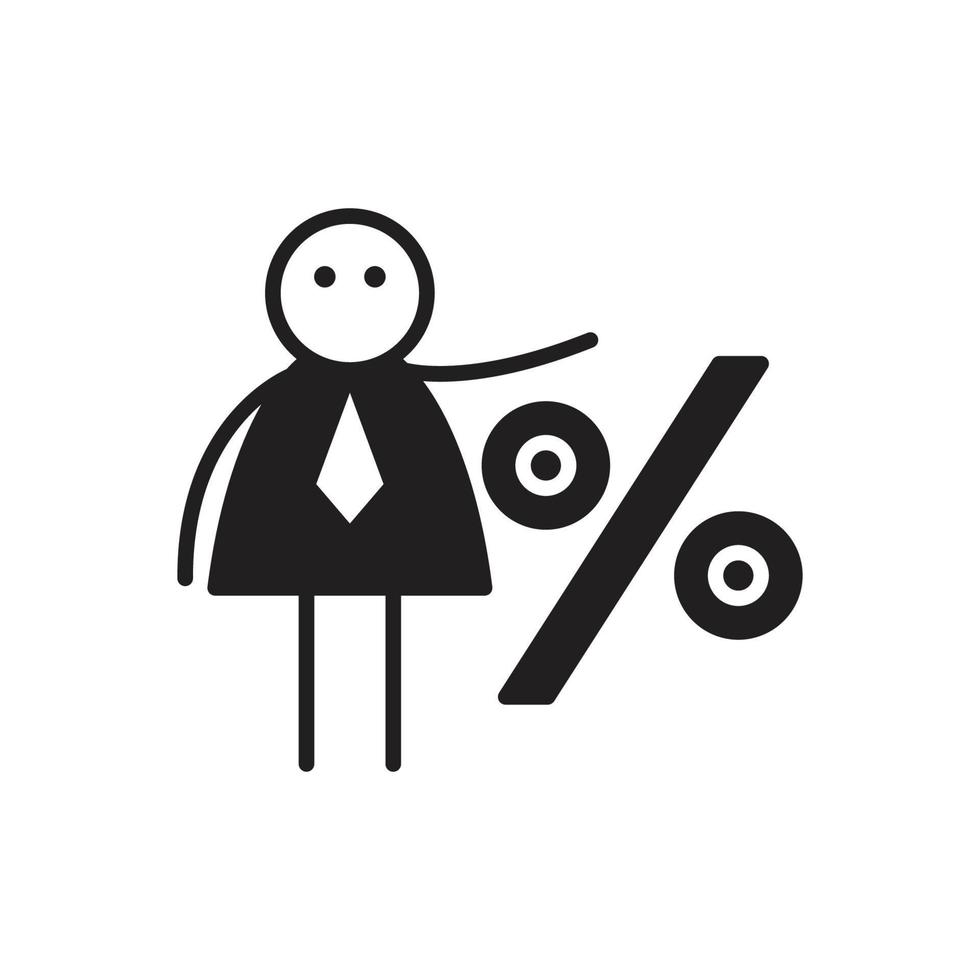 zakenman en percentage stok figuur illustratie vector