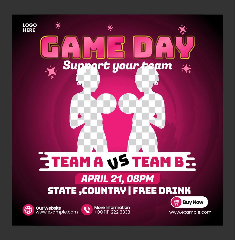 social media post basketbal sportspel baner of flyer voor promotiesjabloon met moderne roze penseelstijl vector