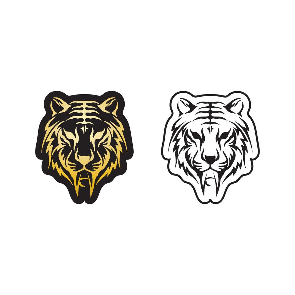 tijger logo en mascotte ontwerp dierlijke vectorillustratie vector