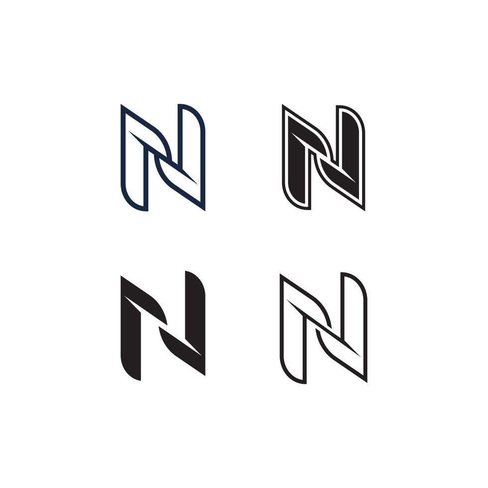 n letter en lettertype logo ontwerp en sjabloon vector