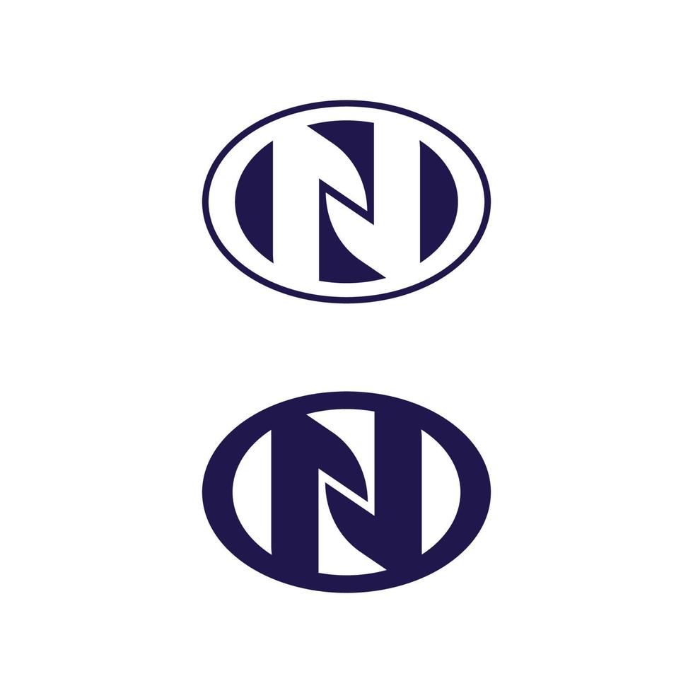 n letter en lettertype logo ontwerp en sjabloon vector