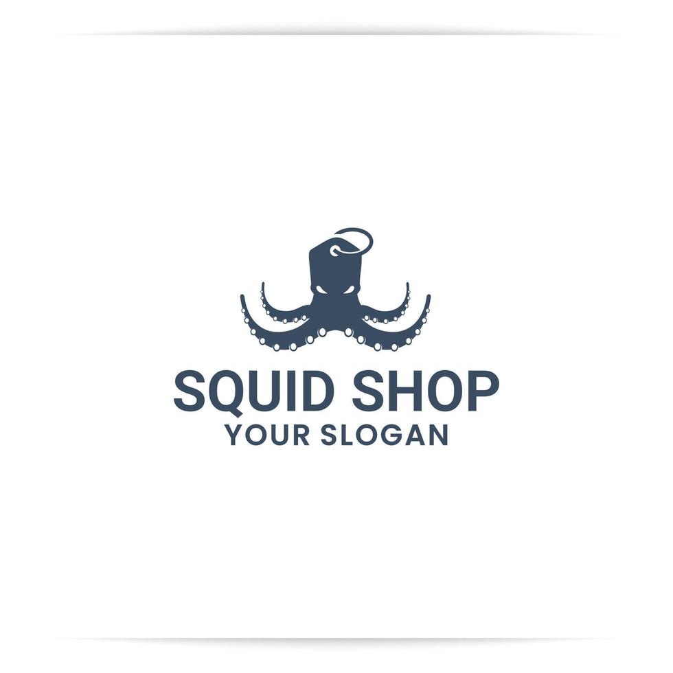 logo octopus winkel, kopen, markt vector