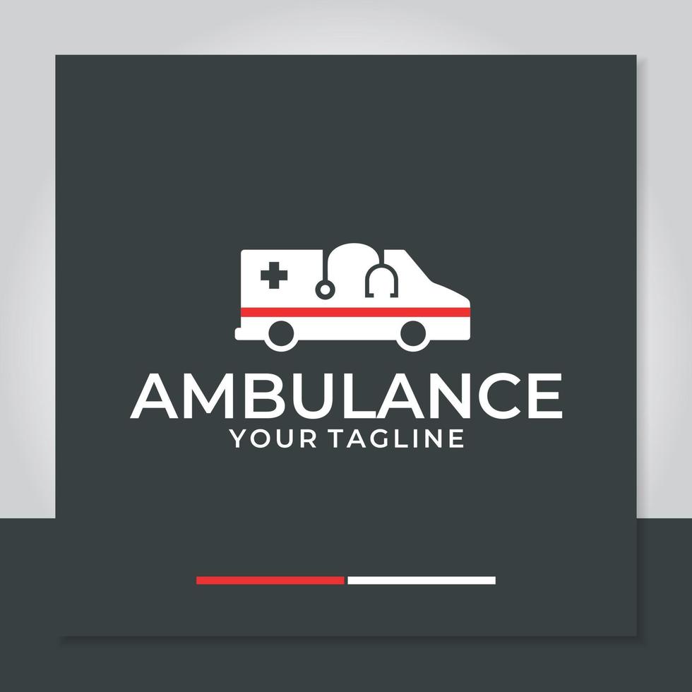 ambulance medische logo ontwerp vector, auto, stethoscoop, arts, eerste hulp vector