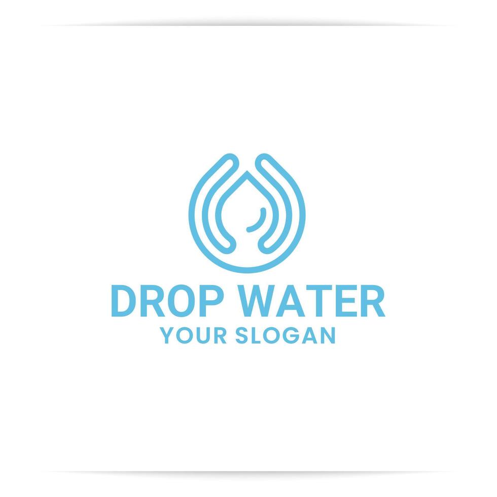 druppel water lijn logo ontwerp vector