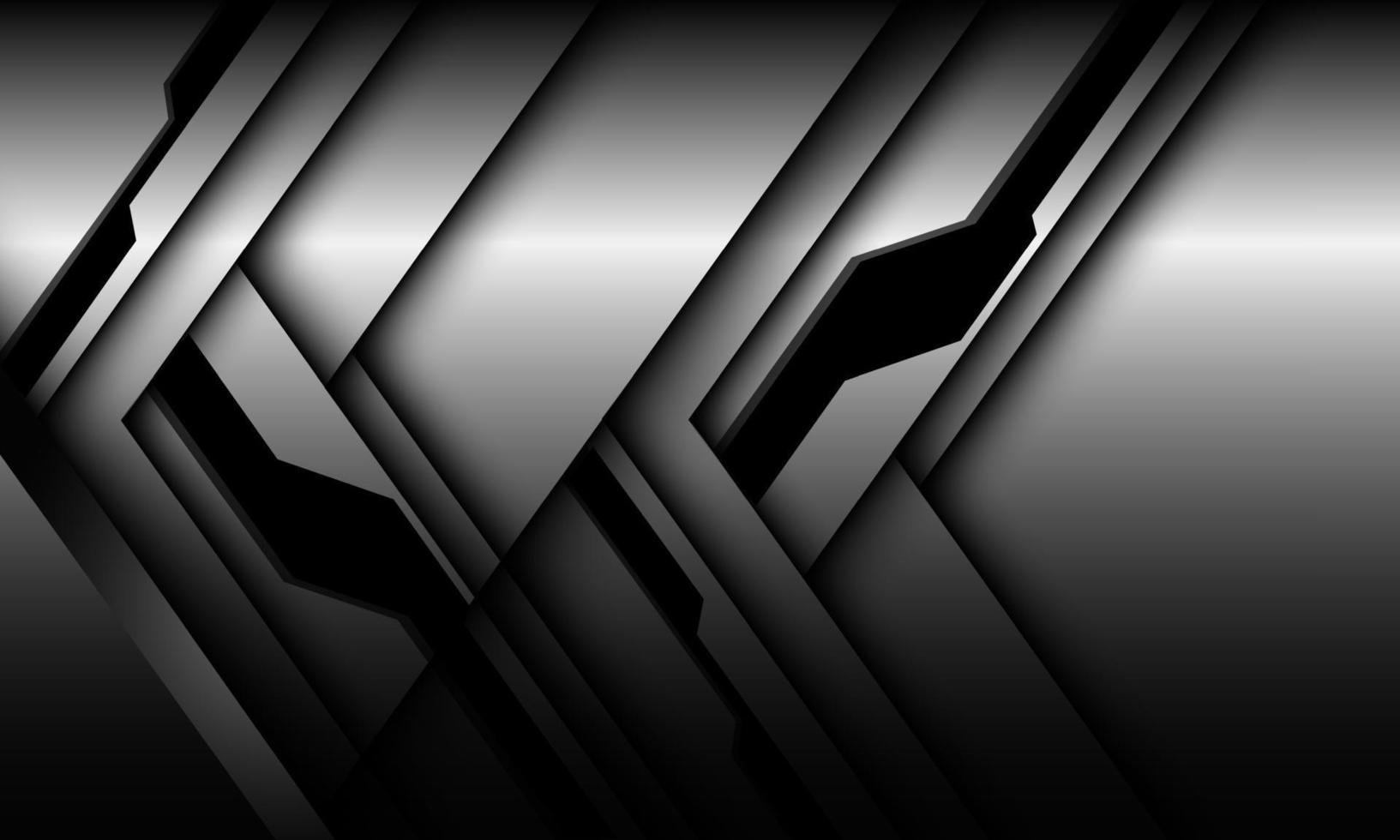 abstract zilver zwart cyber geometrisch schaduw ontwerp modern futuristisch technologie achtergrond vector