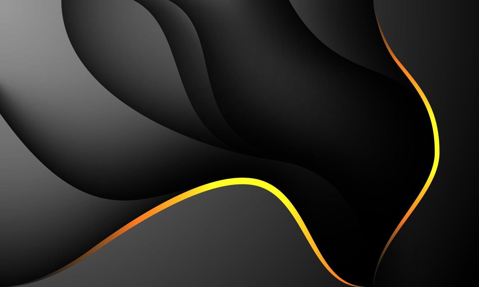 abstracte goud zwarte schaduwcurve overlap op grijs metalen ontwerp moderne futuristische achtergrond vector