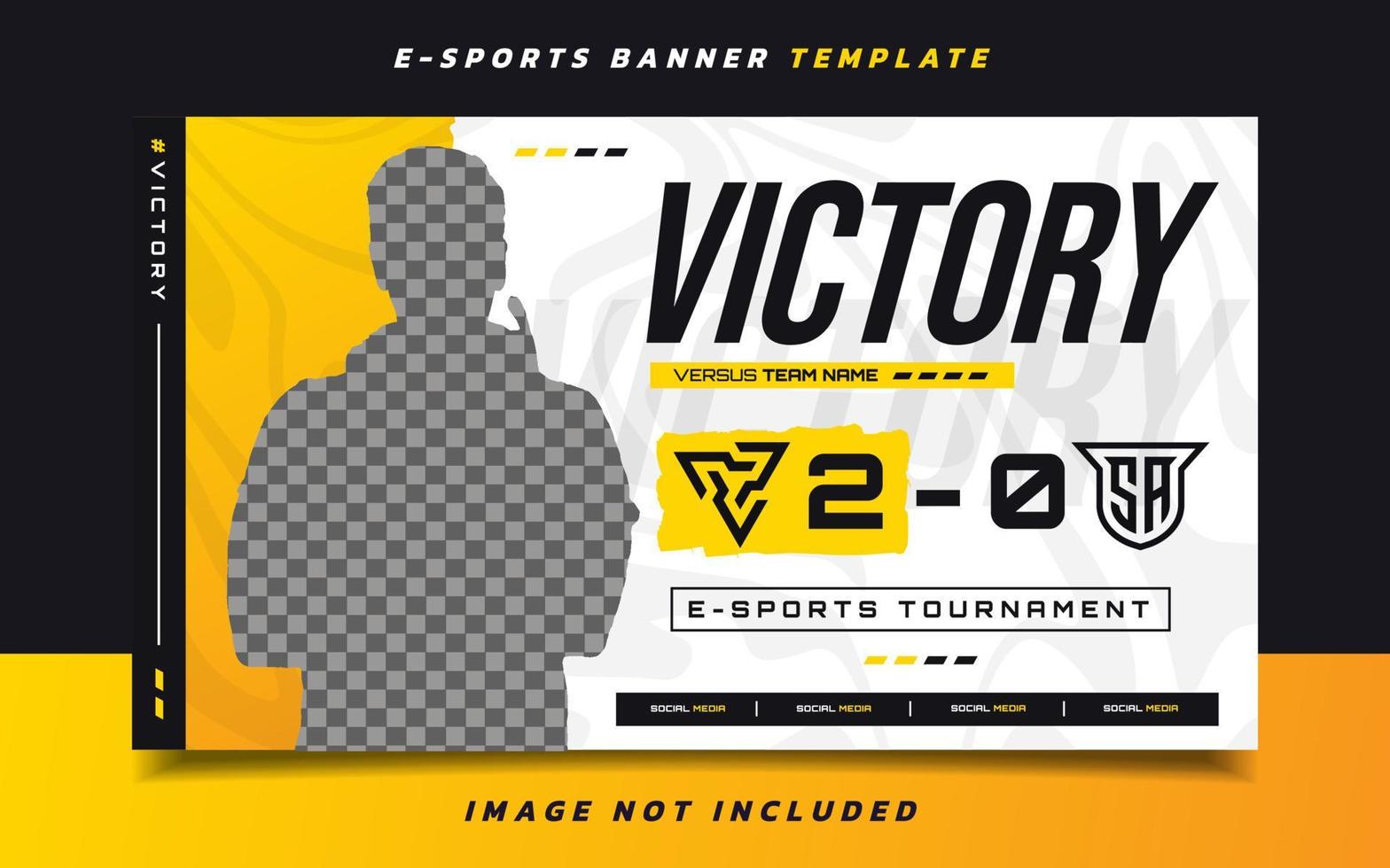 overwinning versus e-sports gaming-bannersjabloon voor sociale media vector