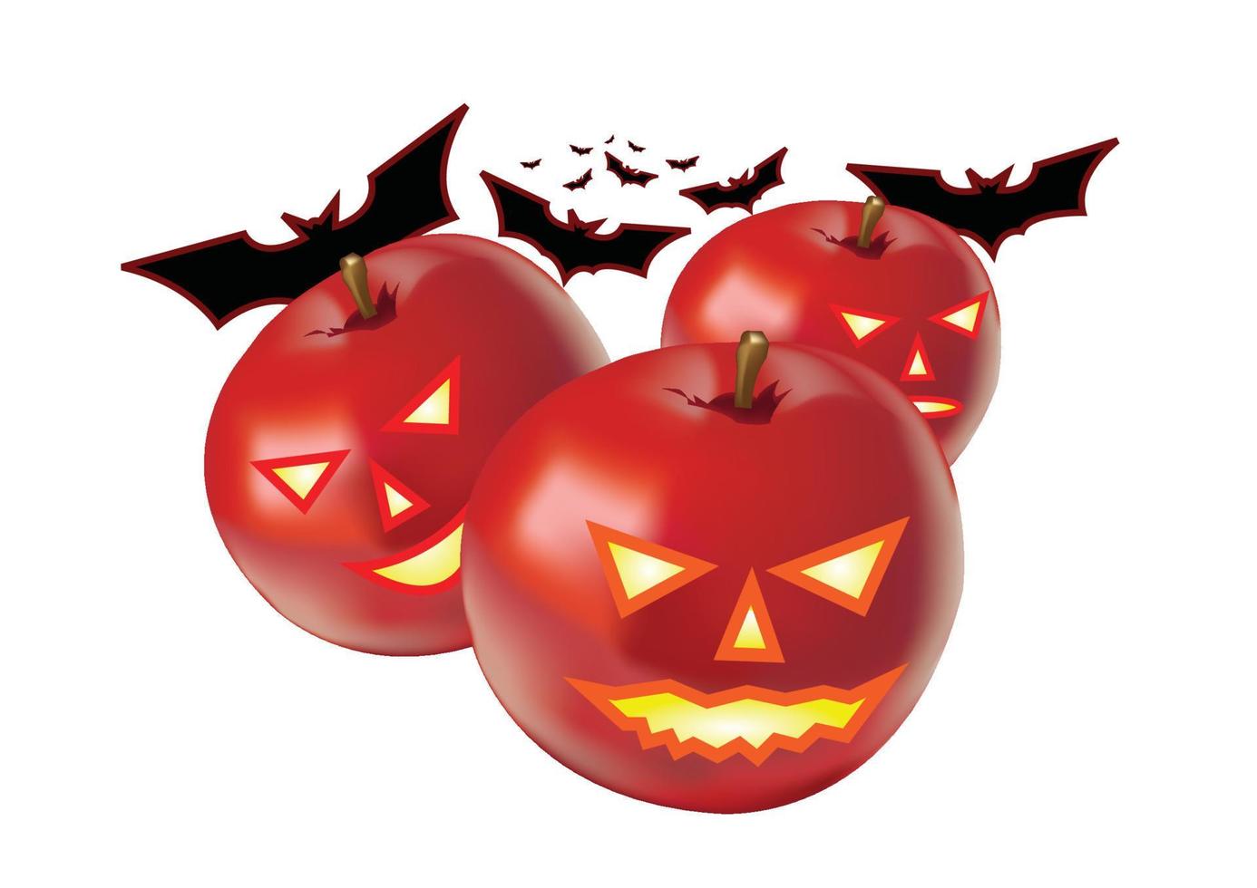 appel voor halloween.halloween concept vector