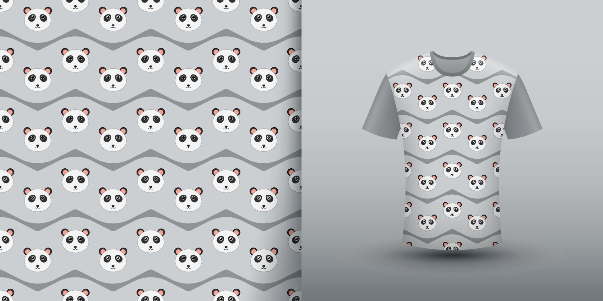 panda naadloos patroon met shirt vector