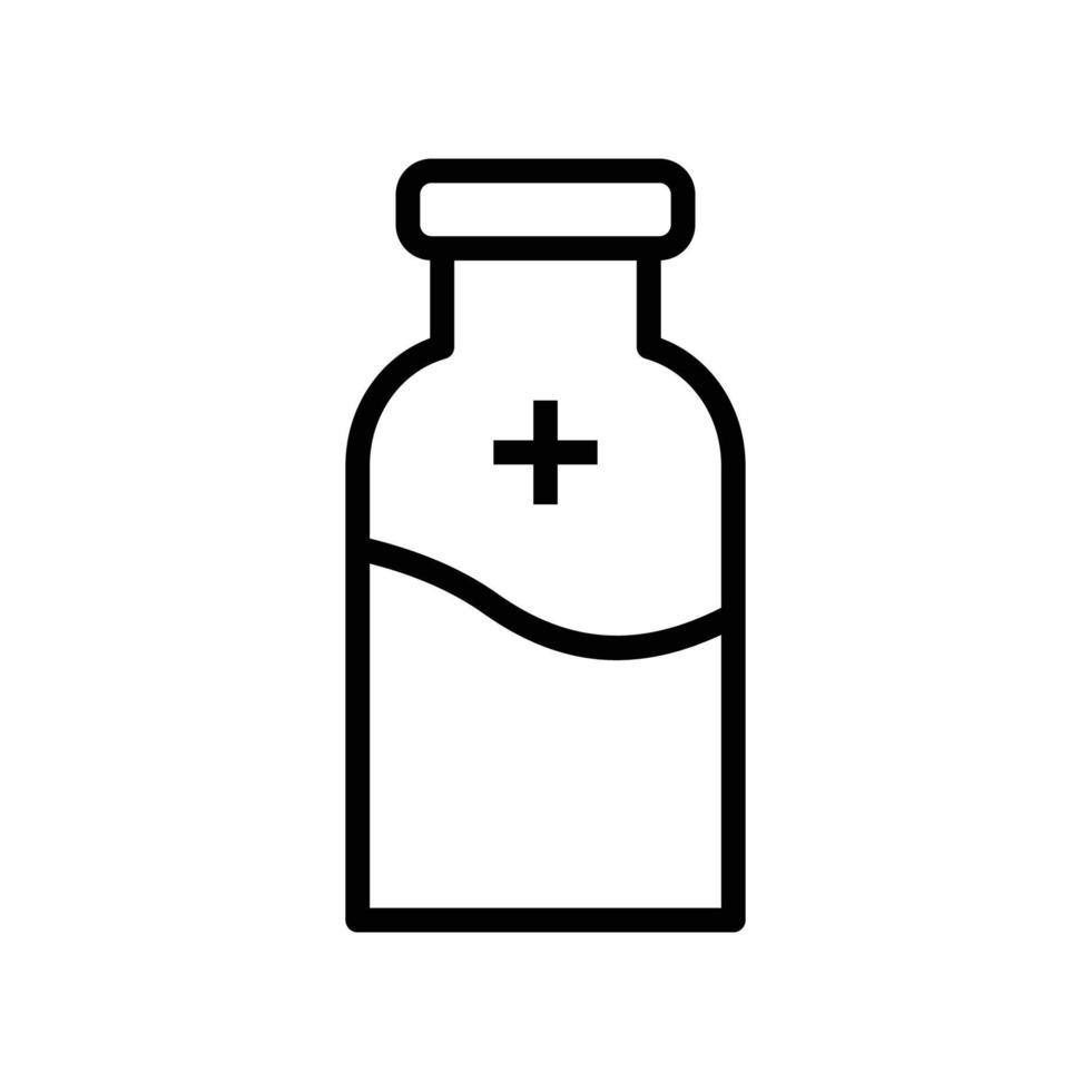 geneeskunde fles pictogram illustratie, gezondheid, apotheek, apotheek. lijn stijl icoon vector design.