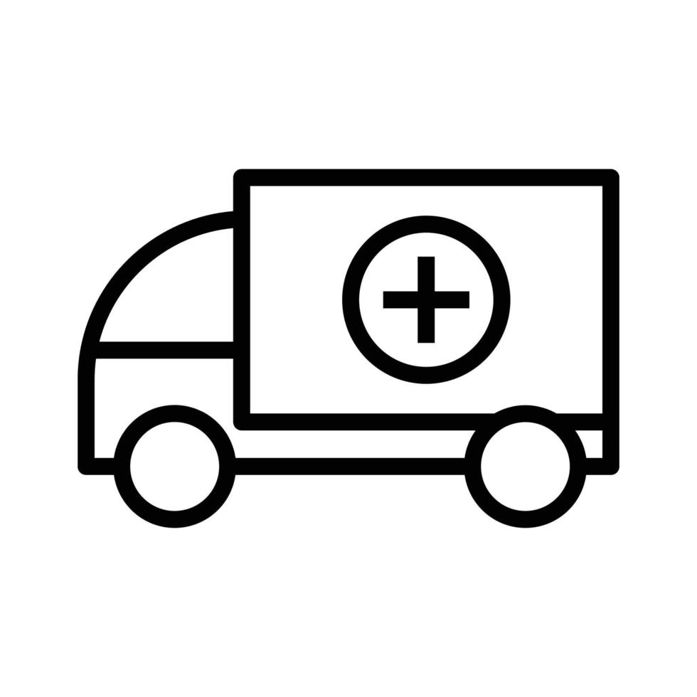 ambulance auto pictogram illustratie. lijn stijl icoon vector design.