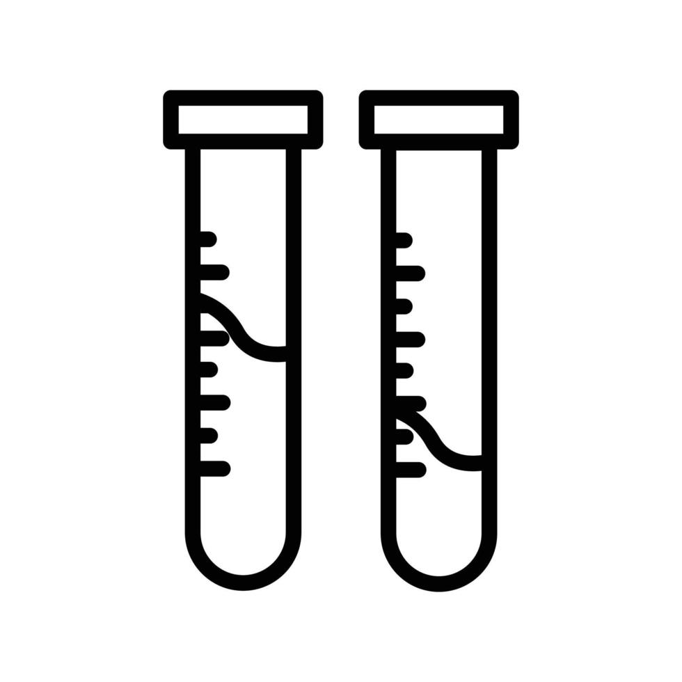 pictogram illustratie van reageerbuis, chemische meetbuis, laboratorium, apotheek. lijn stijl icoon vector design.