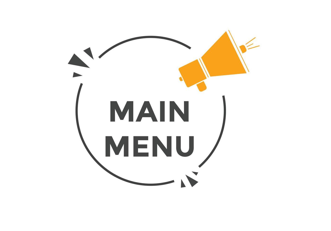 hoofdmenu knop. hoofdmenu tekst webbannersjabloon. teken pictogram banner vector