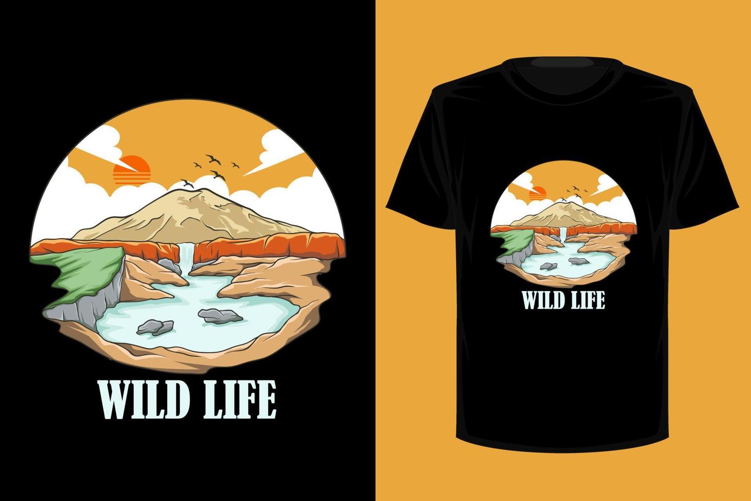 wild leven retro vintage t-shirtontwerp vector