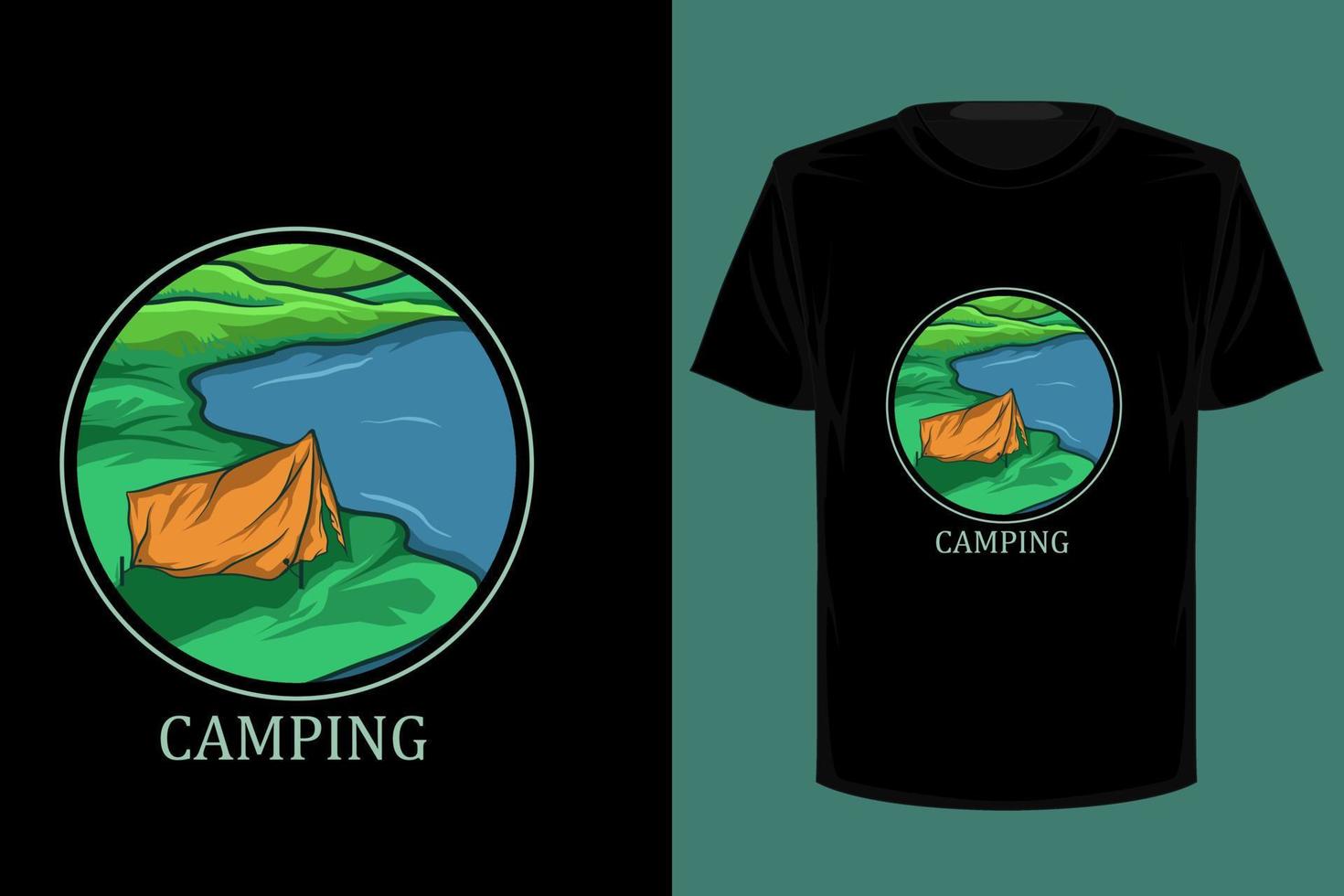 camping retro vintage t-shirt ontwerp vector