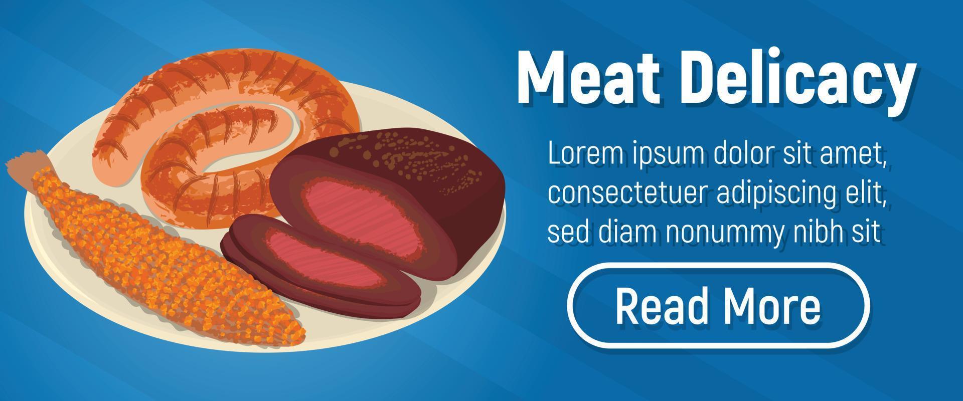 vlees delicatesse concept banner, isometrische stijl vector