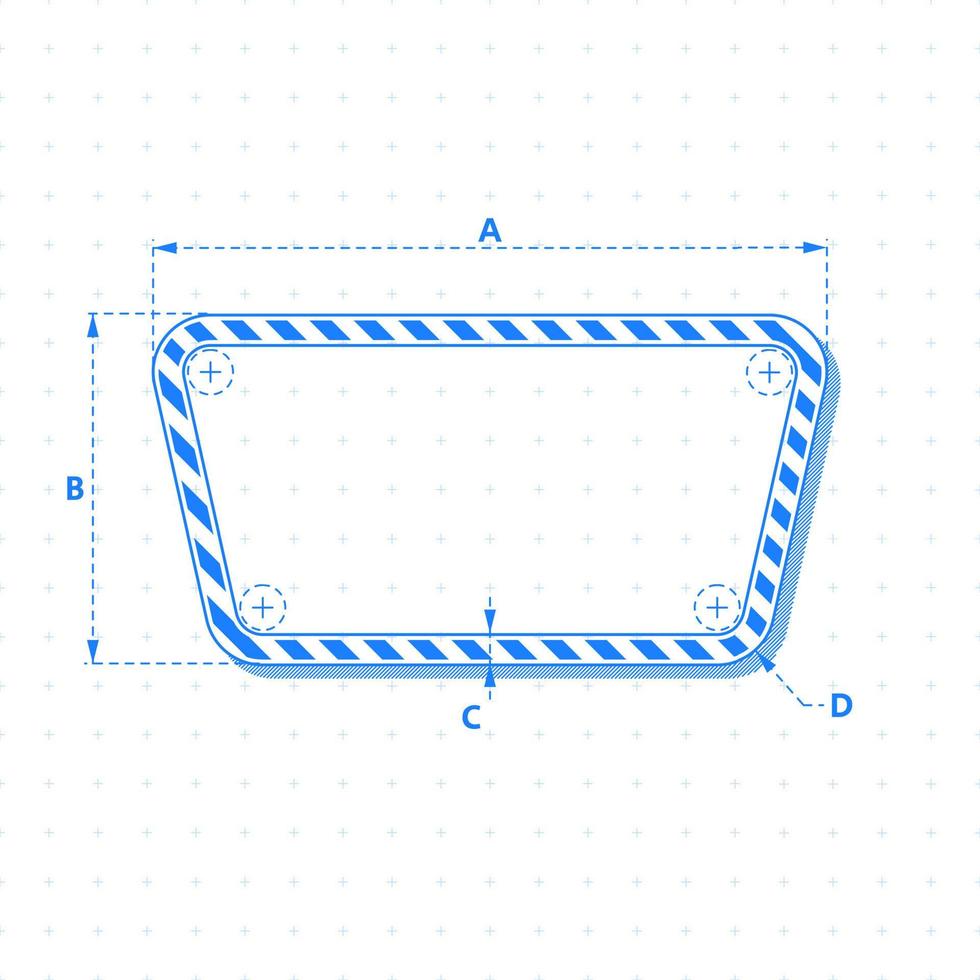 banner blauwdruk met onderdelen van een technische tekening. digitale technologie en technisch ontwerp. lege mockup voor tekst en afbeelding. vector