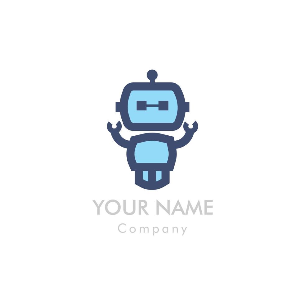 robot mascotte logo sjabloonontwerp. vectorillustratie. vector