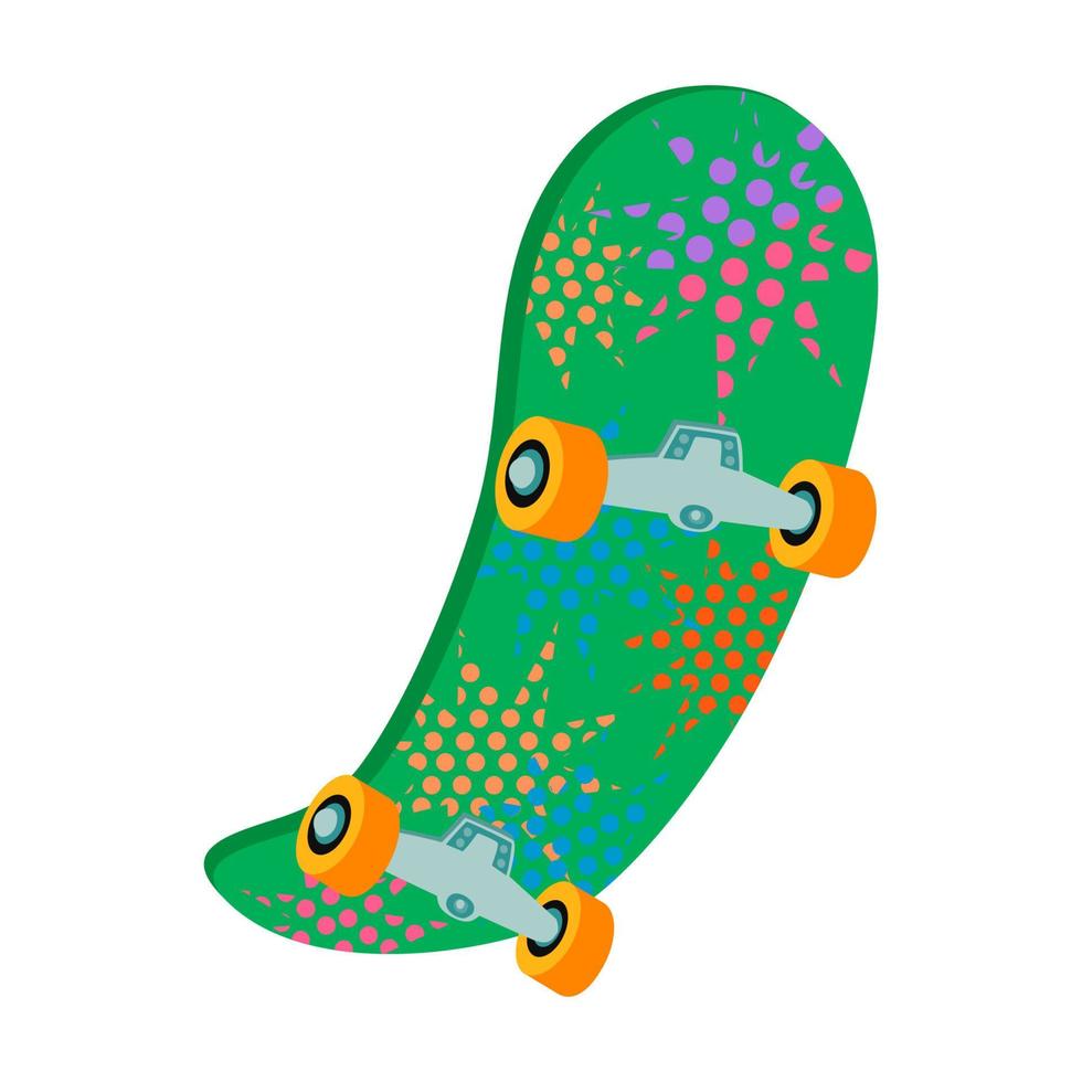 kleurrijke vectorillustratie van skateboard geïsoleerd op een witte achtergrond vector