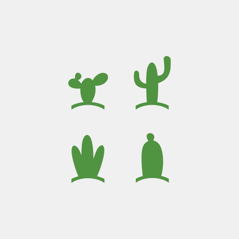 verse groene cactus icon set vector