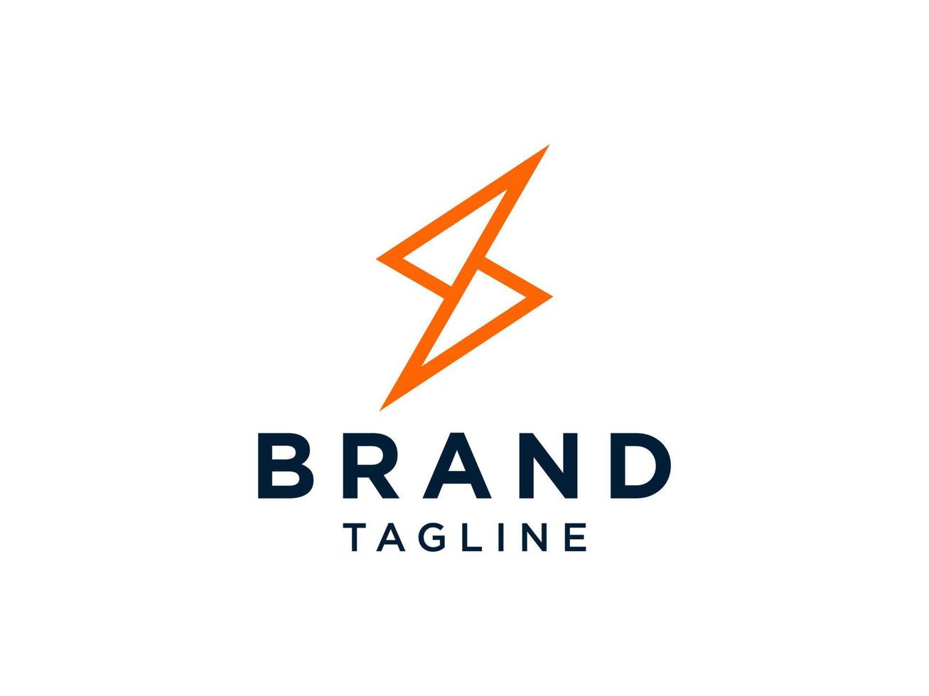 flash pictogram eerste letter s elektriciteit logo. oranje geometrische vorm lineaire stijl geïsoleerd op een witte achtergrond. voor bedrijfs- en technologielogo's. platte vector logo-ontwerpsjabloon sjabloon.