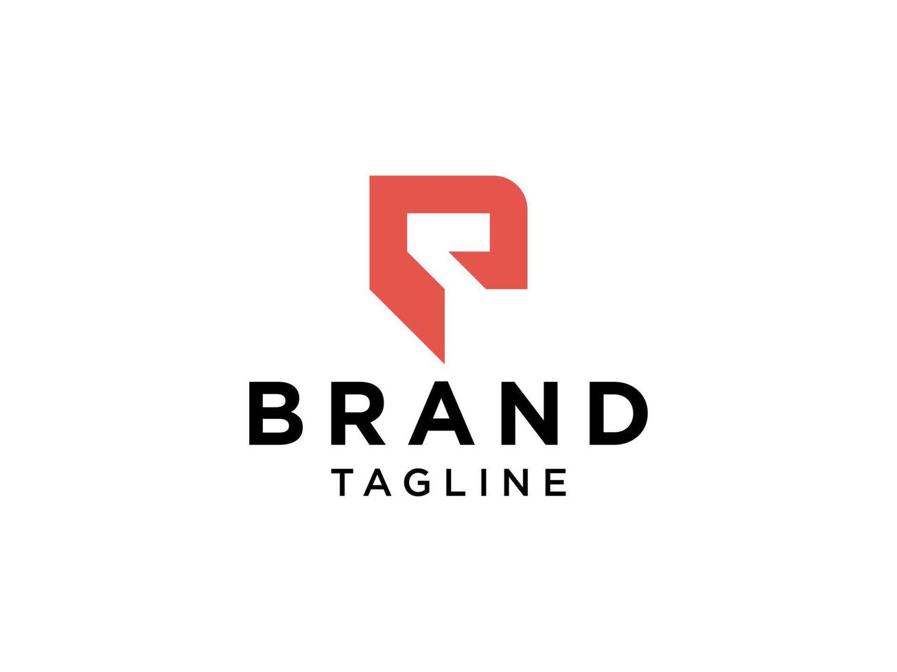 moderne eerste letter r-logo. rode geometrische vorm geïsoleerd op een witte achtergrond. bruikbaar voor bedrijfs- en merklogo's. platte vector logo-ontwerpelementen sjabloon.