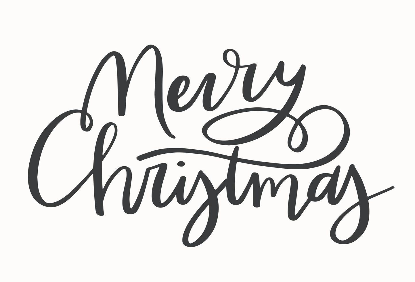 merry christmas hand belettering. handgeschreven kerstkalligrafie. wenskaartontwerp, cadeaulabels. vector