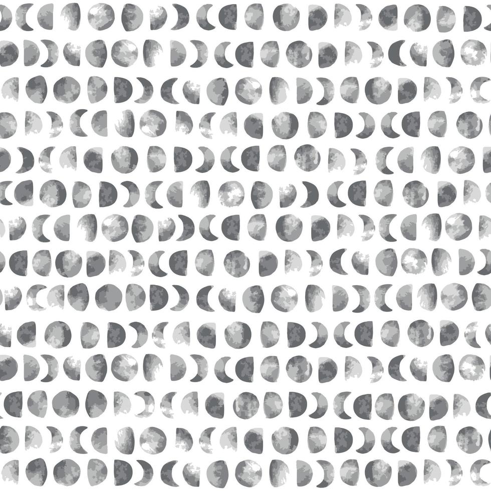 maanstanden vector patroon. mystieke maan naadloze achtergrond. volle maan, nachtelijke hemel. monochrome geometrische achtergrond.