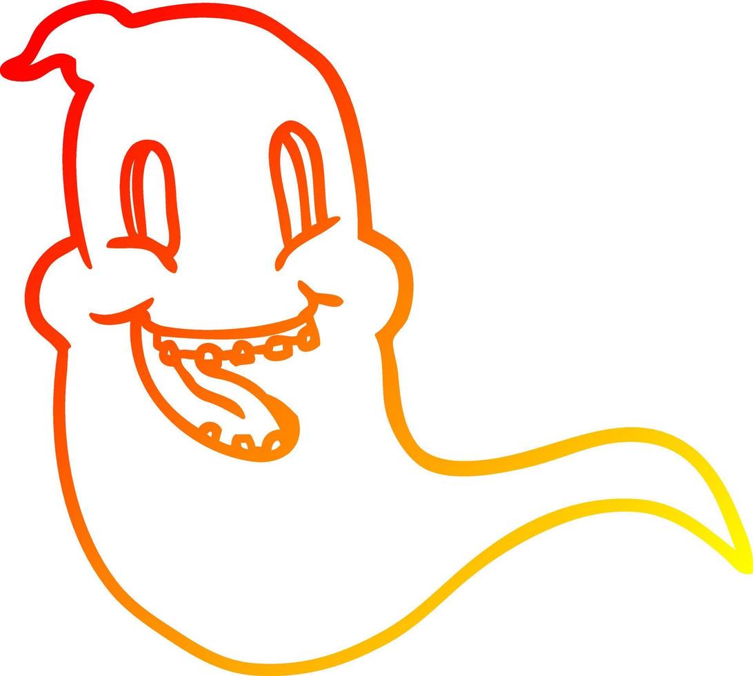 warme gradiënt lijntekening spookachtige geest vector