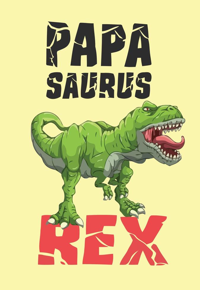 papa saurus rex vector