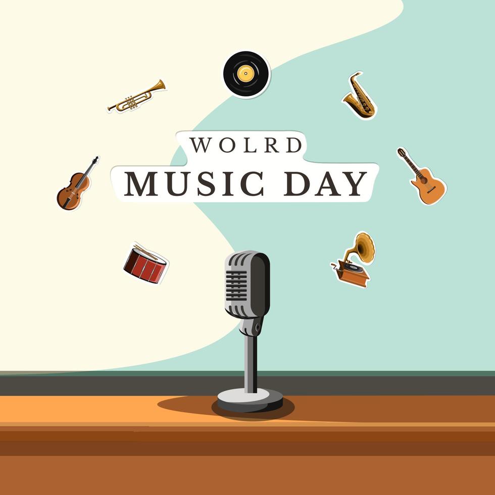 wereldmuziek dag vectorillustratie vector